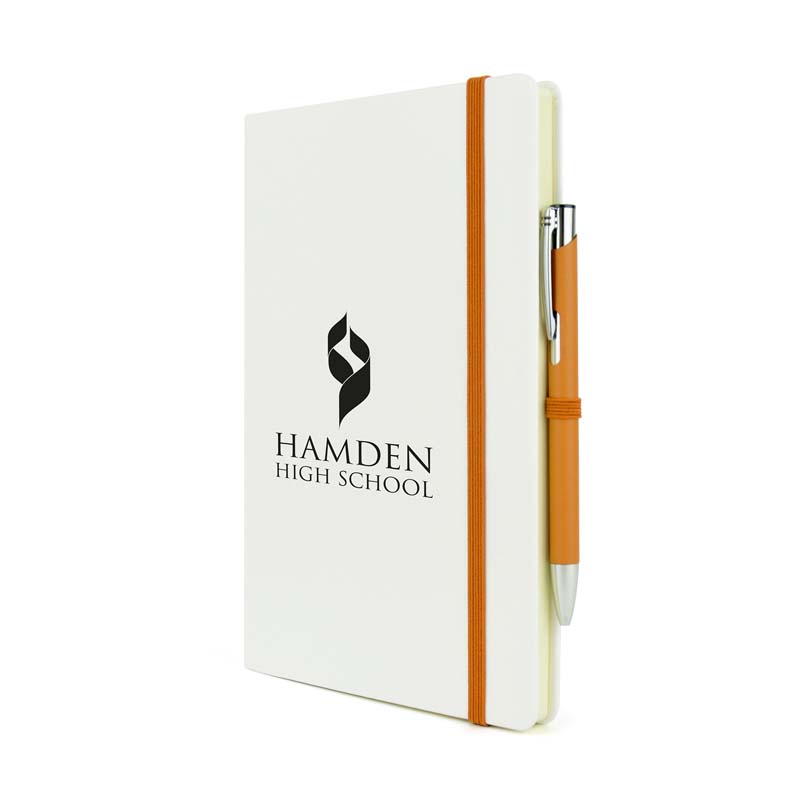 A5 White Mole Notebook and Pen